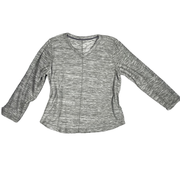 St. John's Bay Tops - St. John’s Bay Heather Grey Women’s XL 3/4 Sleeve Ribbed Knit Shirt